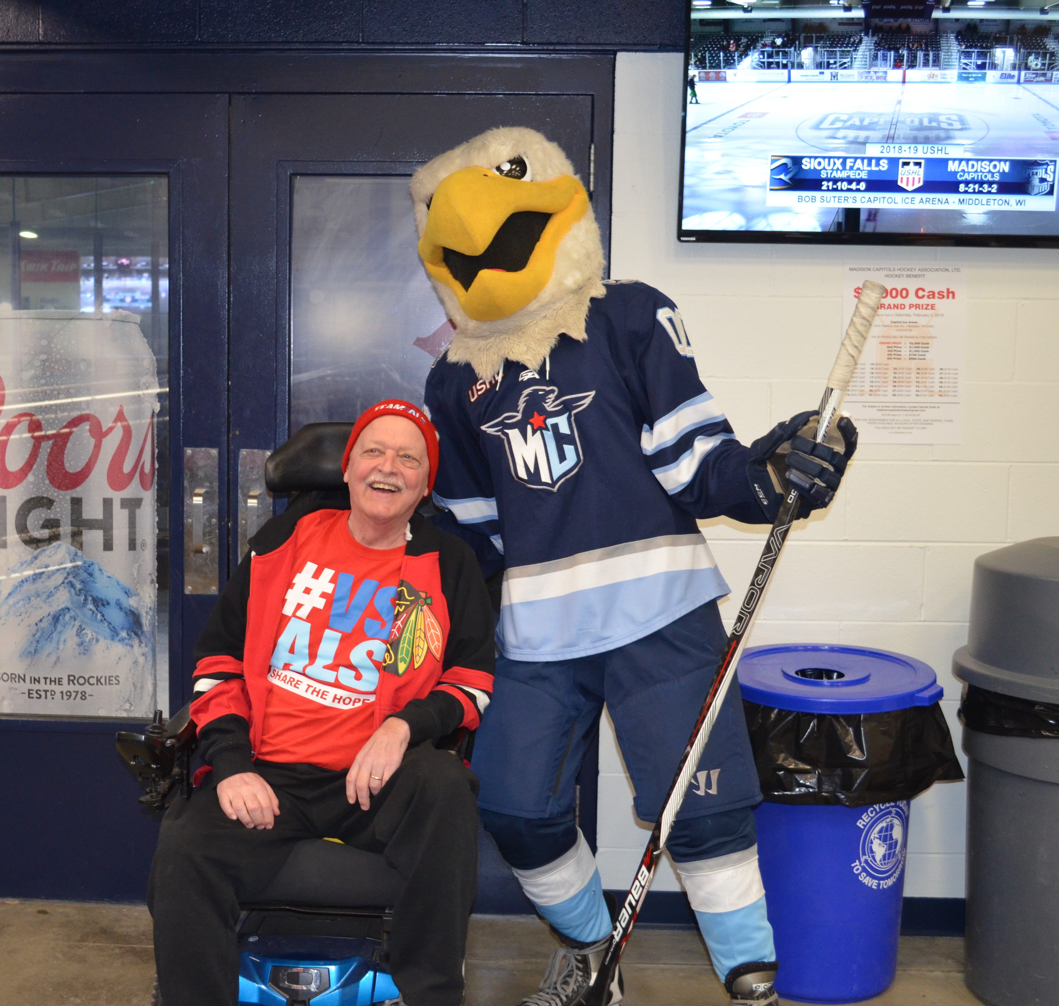 John Jaeckel with Mascot